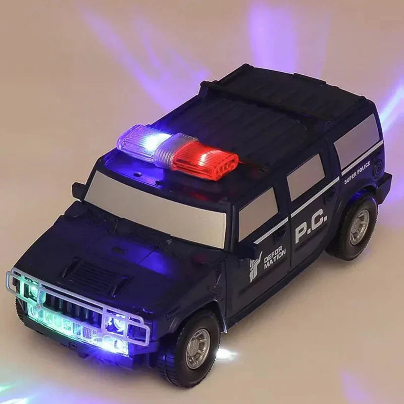 RoboCar – Coche de policía 2 en 1 y robot con luz y sonido