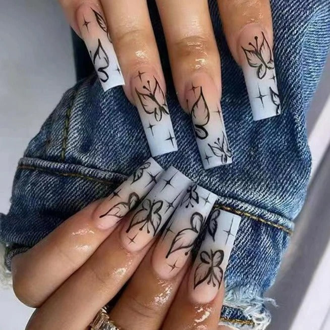 Presson Chic - 24 pieces pink nails with design | Quick to apply & elegant for any occasion