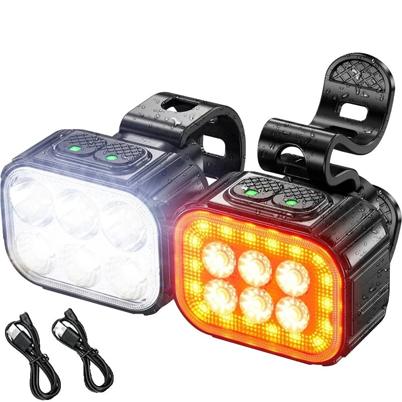 Variant image for Wiederaufladbare Fahrradlichter Set - Helle LED Fahrradbeleuchtung mit USB-C, Wasserdicht, Front- und Rücklicht-6