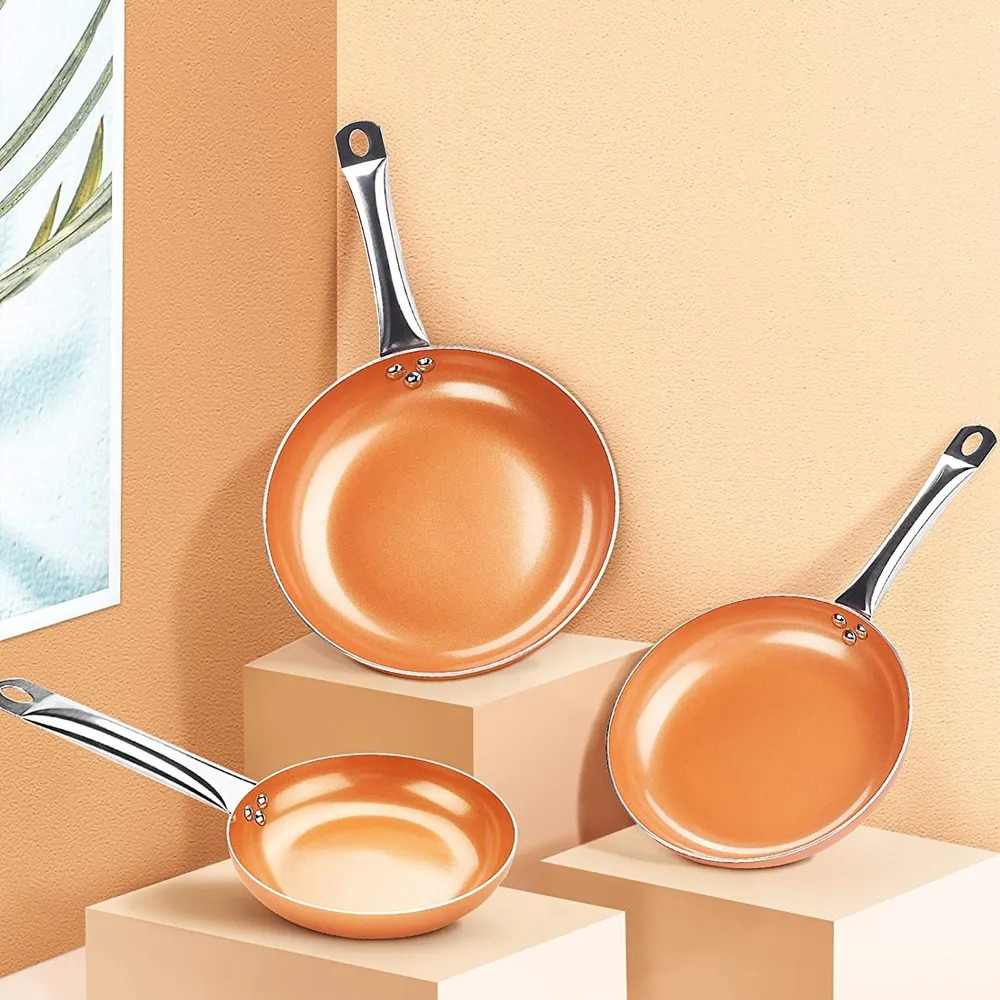 COPPER PAN - Professional copper pan with non-stick coating & perfect heat distribution