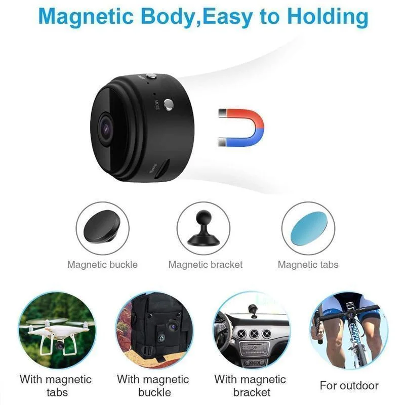 MINICAM 1080P - Compact security camera with night vision & app control