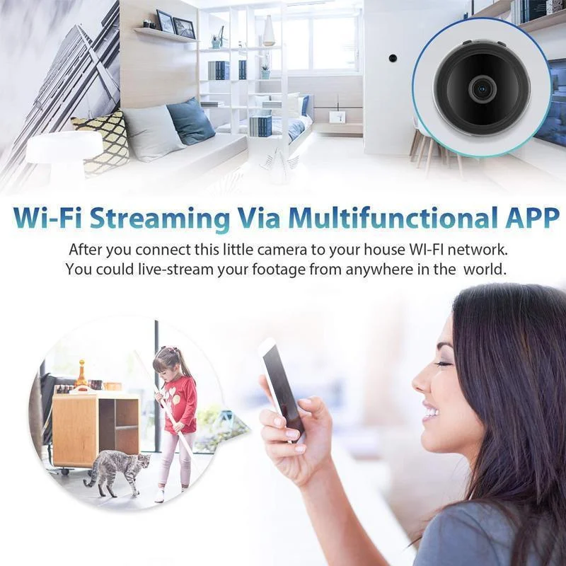MINICAM 1080P - Compact security camera with night vision & app control