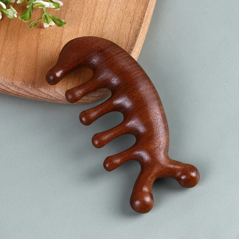 Calmcomb - Luxury Sandalwood Massage Comb | Antistatic & ideal for hair care & scalp massage
