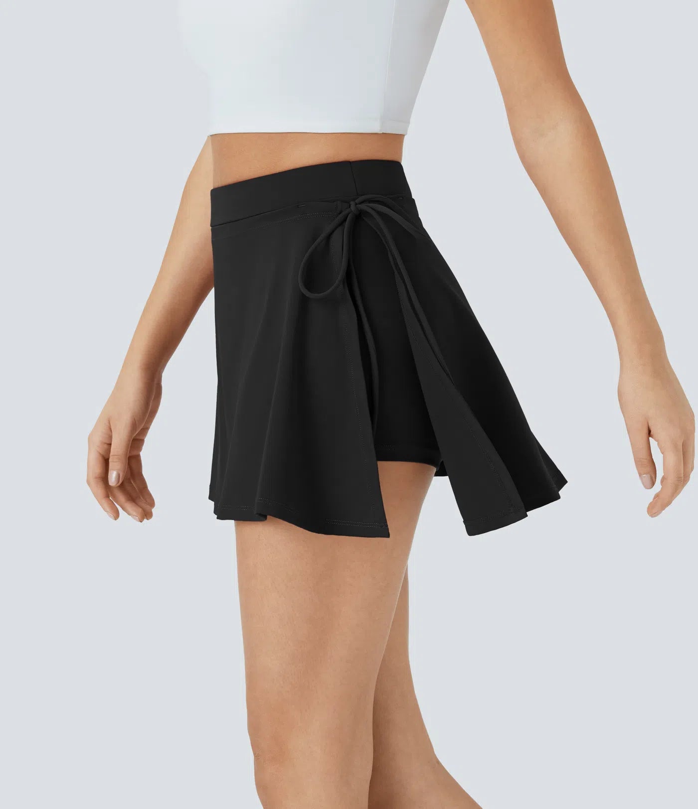 Softlyzero CoolTouch Skirt - Airy 2-in-1 mini skirt with pockets & tie belt