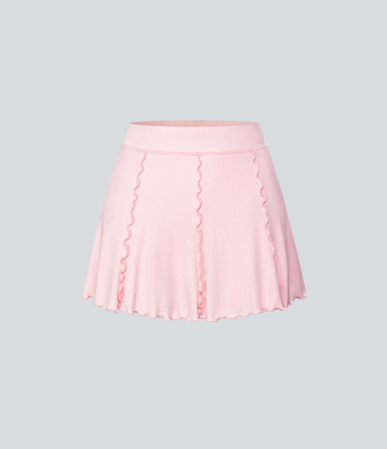 RIBBEDKNIT - Feminine 2-in-1 tennis skirt with playful flounce hem
