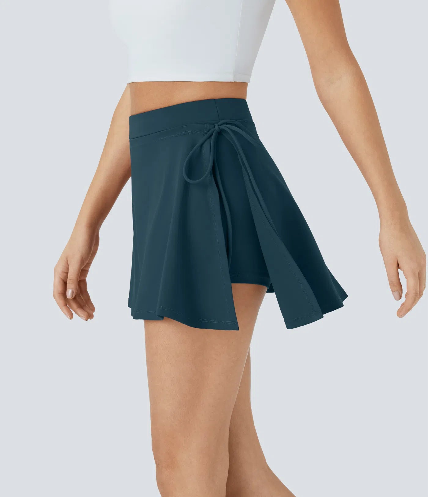 Softlyzero CoolTouch Skirt - Airy 2-in-1 mini skirt with pockets & tie belt