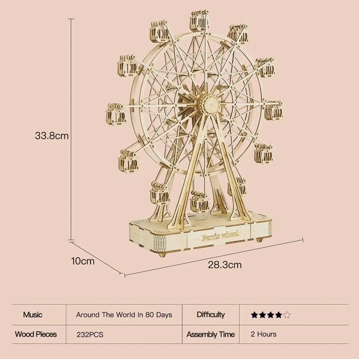 WheelCraft – Build-Your-Own 3D Wooden Ferris Wheel Model