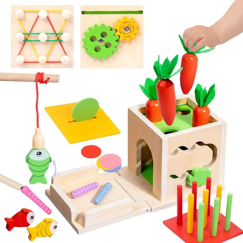 ActivityCube - Montessori toy box with 8 learning activities for babies