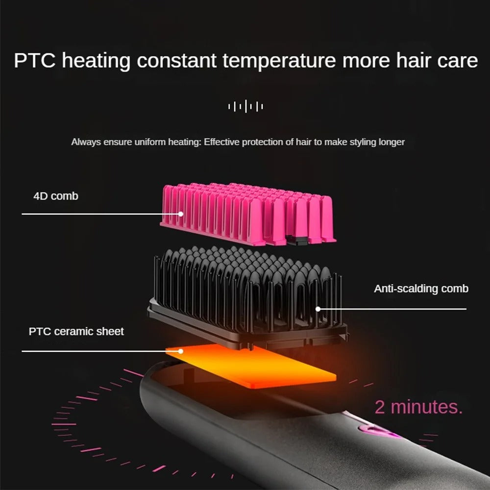 Tima Styler – Estilizador de cepillo alisador inalámbrico para cabello liso en cualquier lugar