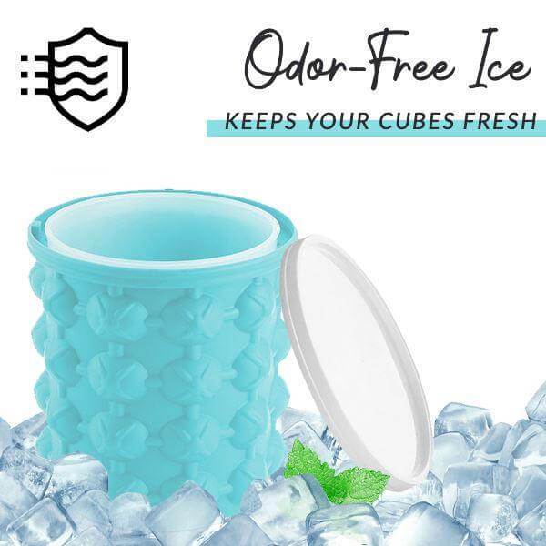 Fabricador de cubitos de hielo – Contenedor de cubitos de hielo de silicona 2 en 1 que ahorra espacio con función de enfriamiento