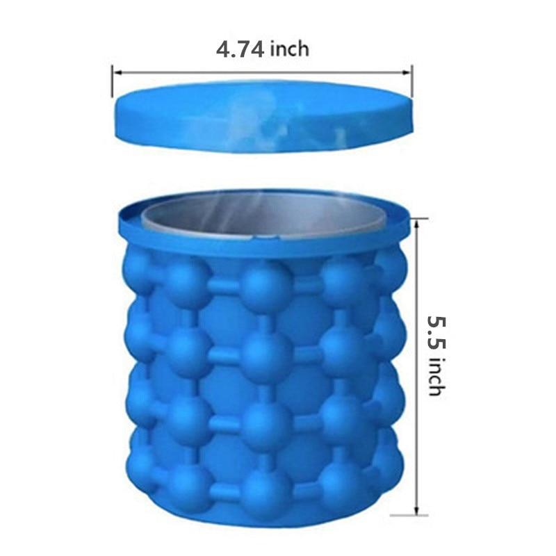 Fabricador de cubitos de hielo – Contenedor de cubitos de hielo de silicona 2 en 1 que ahorra espacio con función de enfriamiento