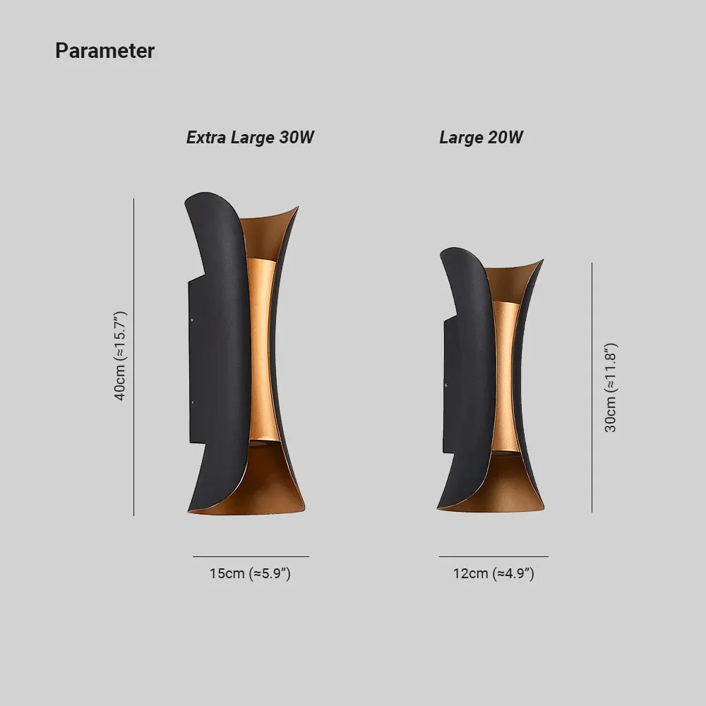 Orr Curved Outdoor LED Light - Weatherproof wall light with IP65 protection