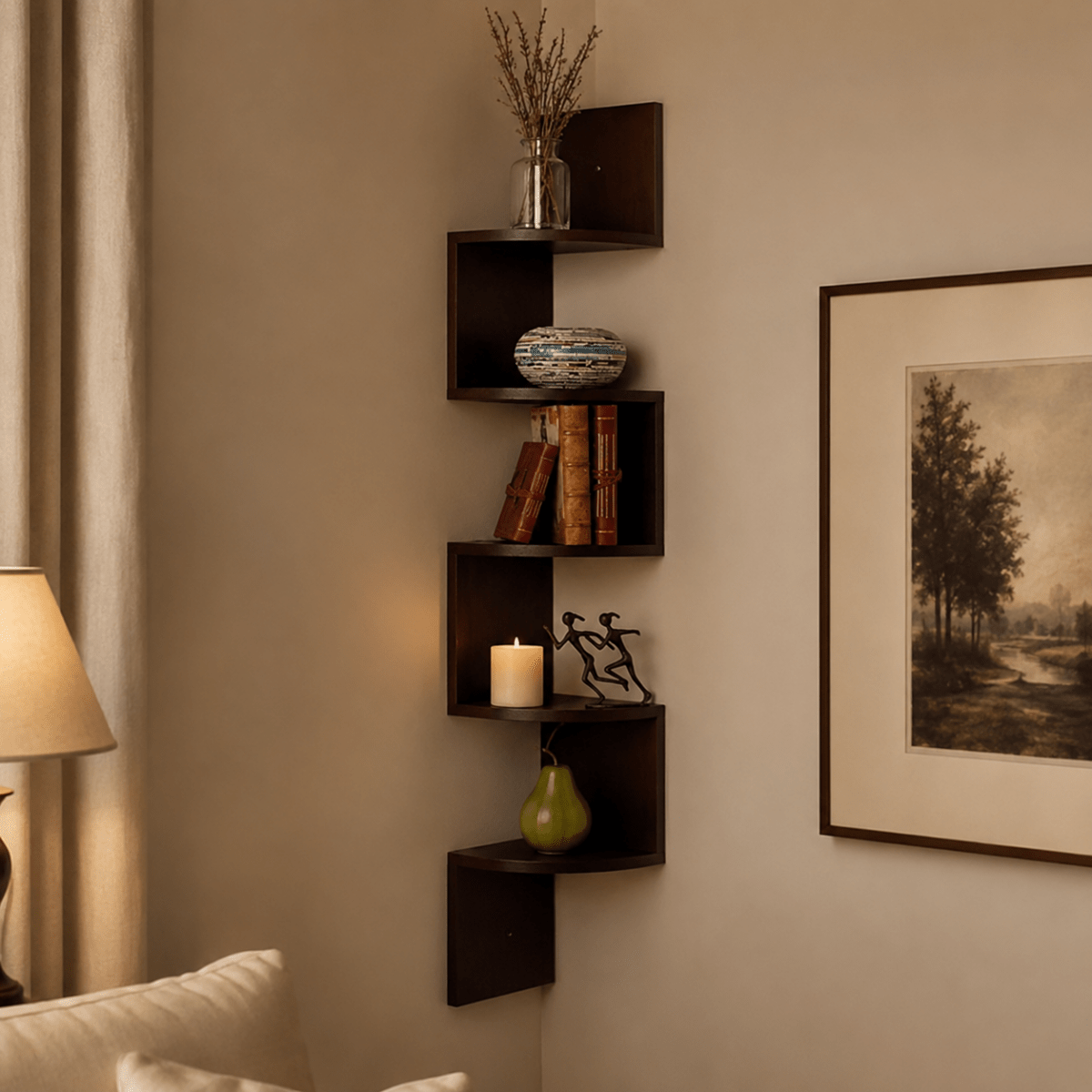 CORNERLIFT – Space-saving corner wall shelf for modern storage at home