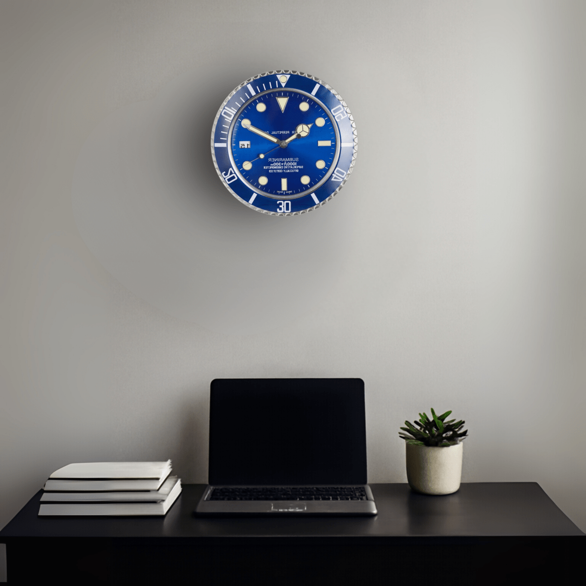 Meravis LumiCore Wanduhr | Edelstahl & Leuchtzeiger | Geräuschloses Quarzwerk | Moderne Designer-Uhr für stilvolle Räume