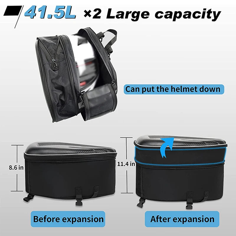 RIDEPACK DUO – Alforjas impermeables para motocicleta con gran capacidad de almacenamiento