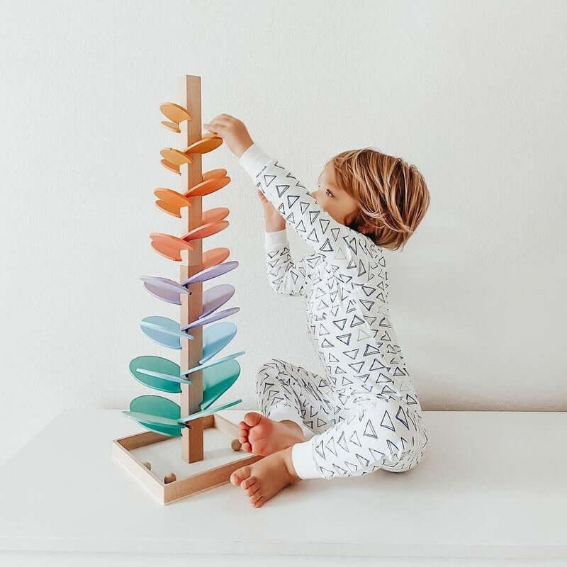 Houten marmeren toren - interactief zintuiglijk speelgoed voor de ontwikkeling van kinderen