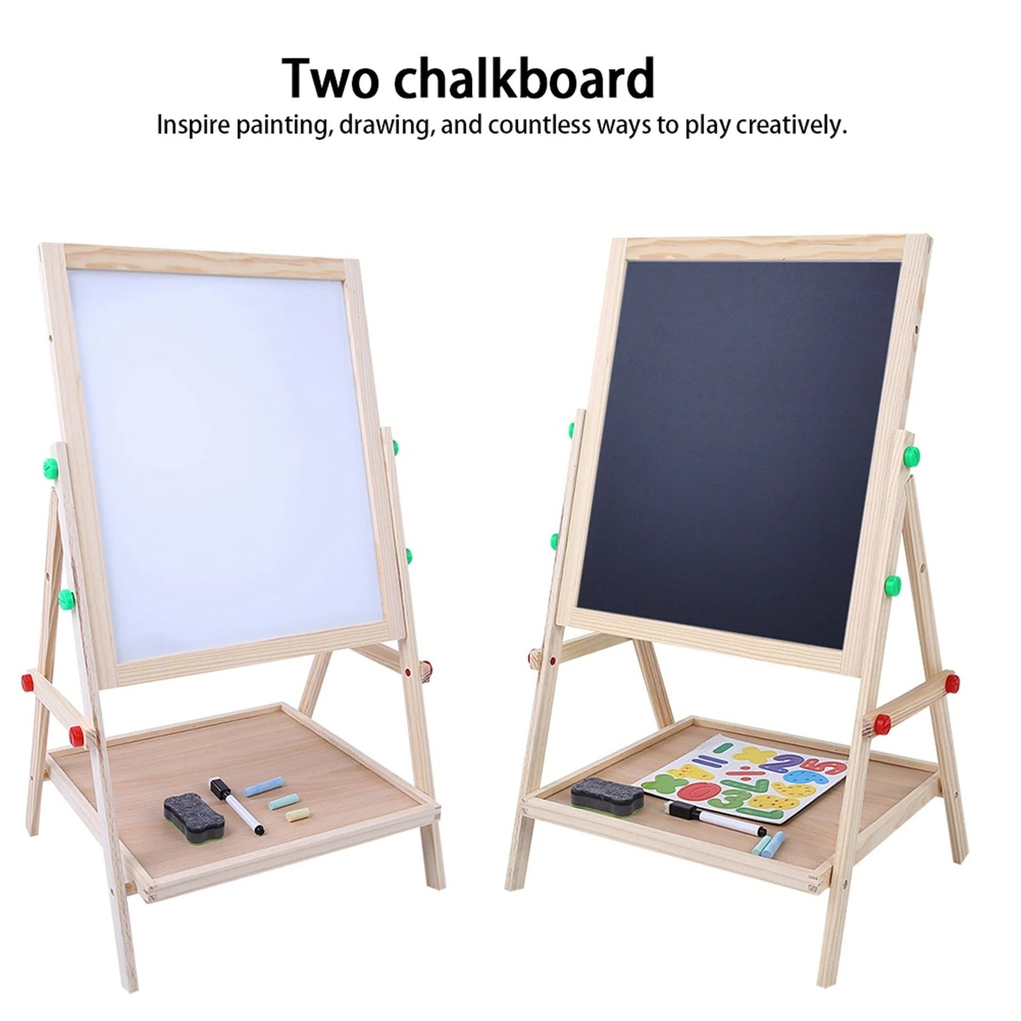SketchStar Duo – Caballete creativo para niños con pizarra y tablero blanco