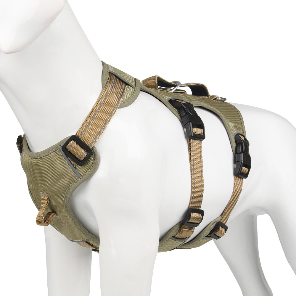 Hundegeschirr Gepolstert Schwarz Größe M Nylon Sicherheitsgeschirr Hund Anti-Zieh Design-1