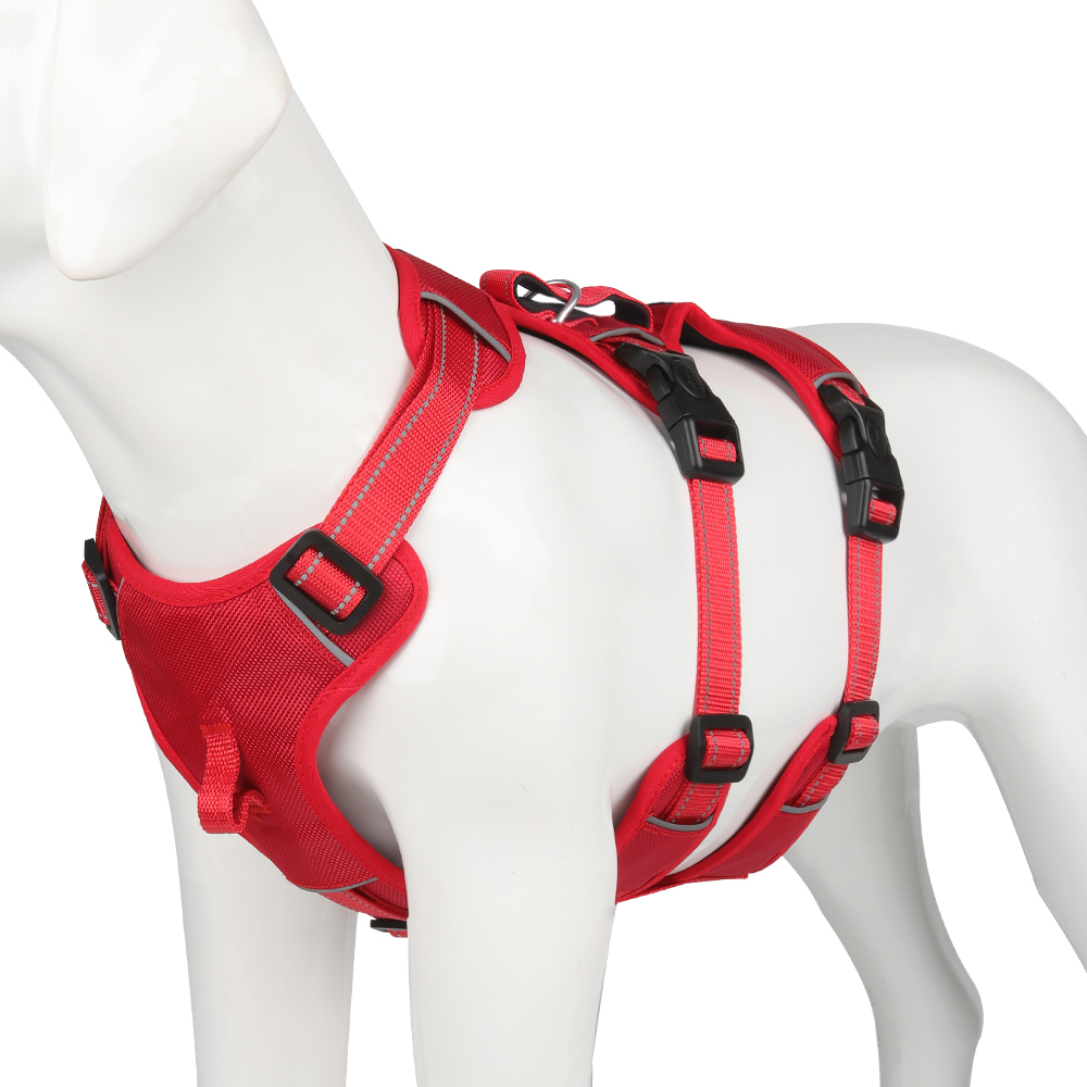 Variant image for Hundegeschirr Gepolstert Schwarz Größe M Nylon Sicherheitsgeschirr Hund Anti-Zieh Design-3