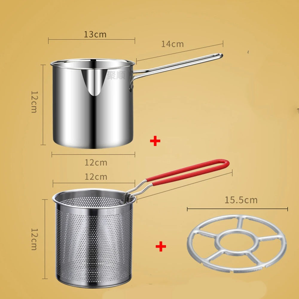 Olla SmartFry – Freidora de acero inoxidable con mango antiquemaduras y diseño que ahorra aceite