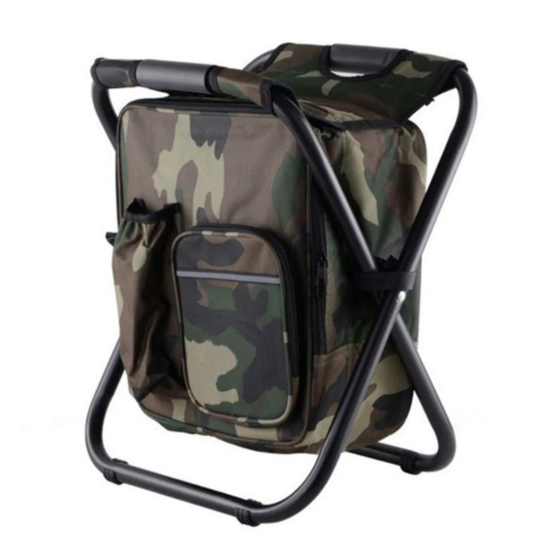CAMOCHAIR PACK - 3-in-1 camouflage rucksack with folding chair & cooler compartment