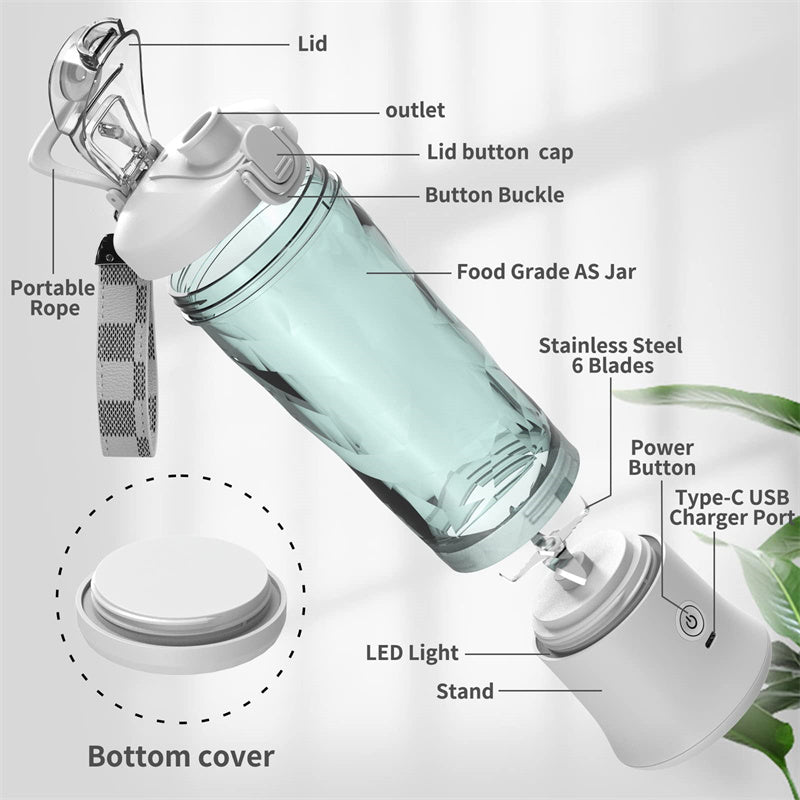 Tragbarer Mixer - Blendjuicer Pro Mit 4000 mAh Akku Für Gesunde Smoothies Unterwegs-6