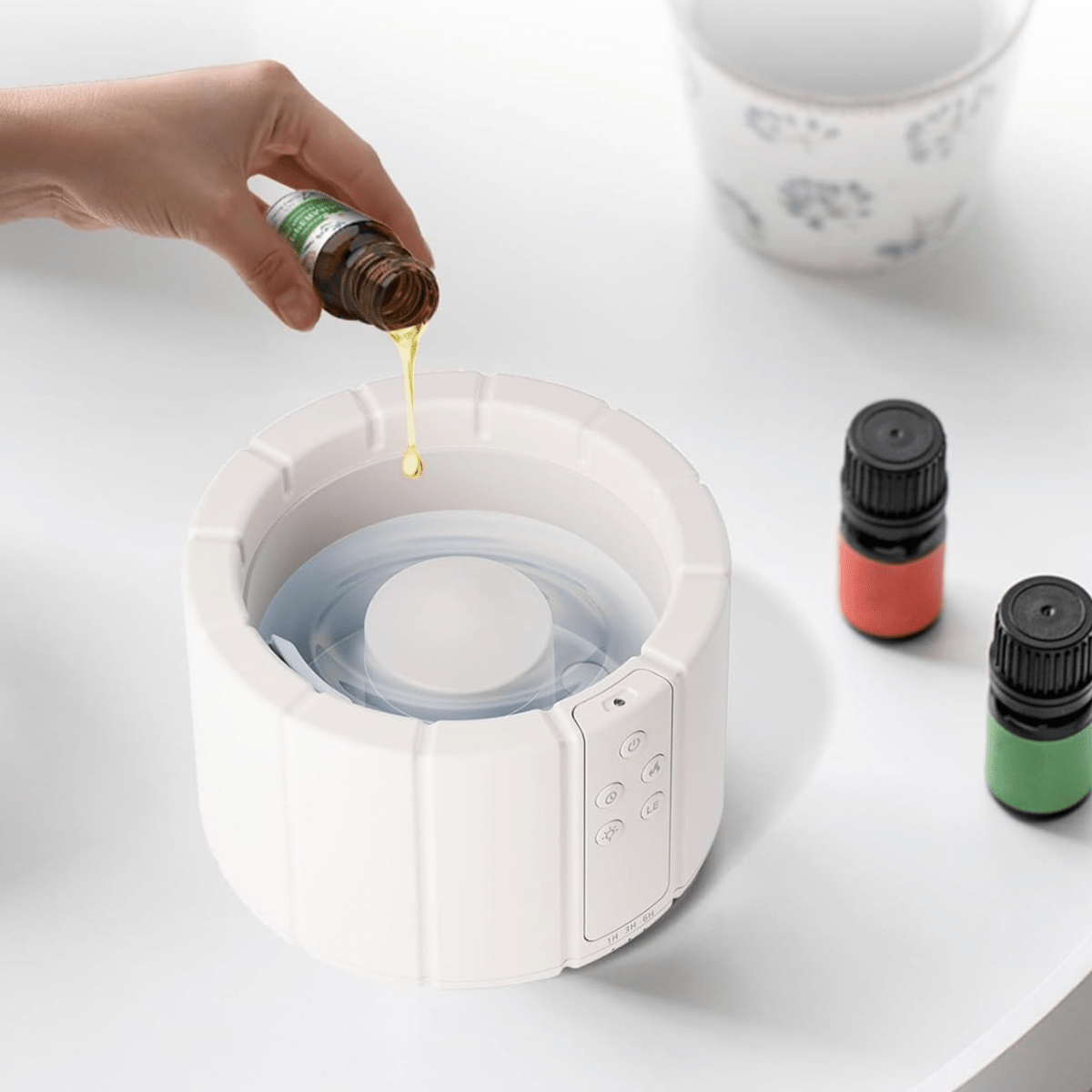 AuroMist Ultrasonic Flame Humidifier | Cozy Humidifier with Campfire Light and Aromatherapy Function