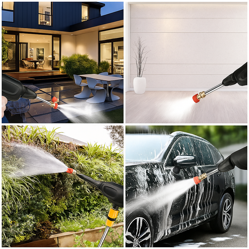 Draadloze hogedrukreiniger – draagbare hogedrukreiniger met accu voor auto, tuin & meer