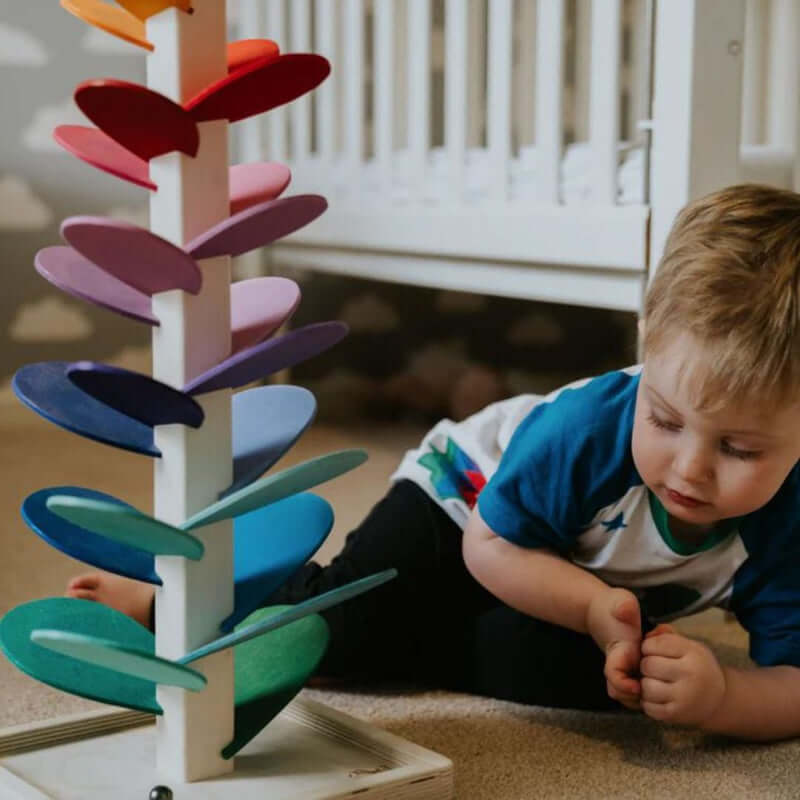 Houten marmeren toren - interactief zintuiglijk speelgoed voor de ontwikkeling van kinderen