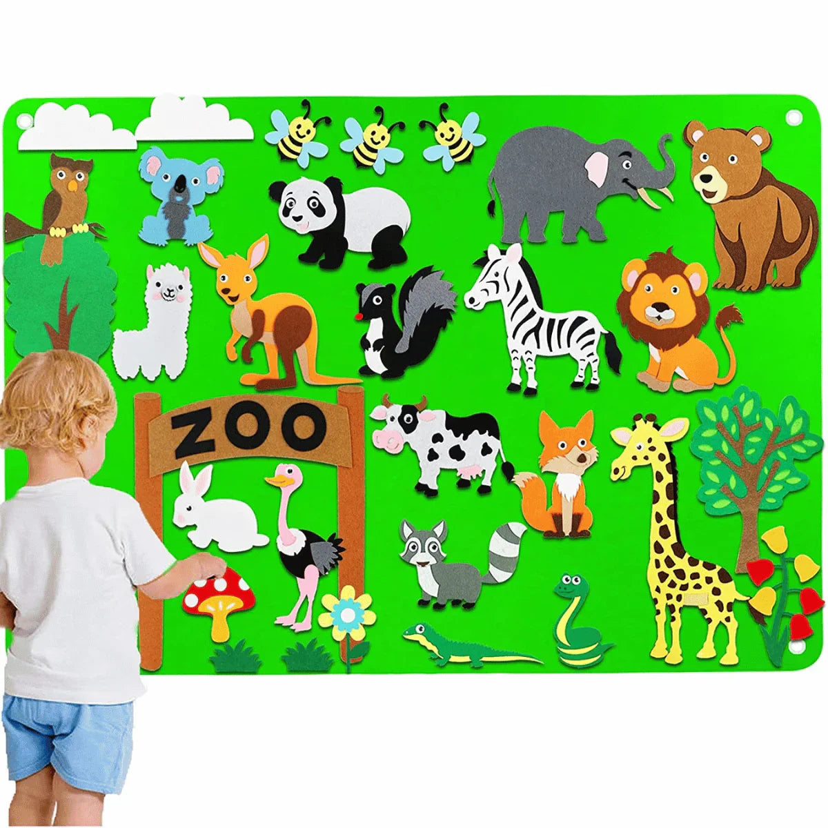 Tierfilzbrett – Interaktives Lernspielzeug für Kinder Ab 3 Jahren, Kreatives Spielzeug Für 3 Jährige-5