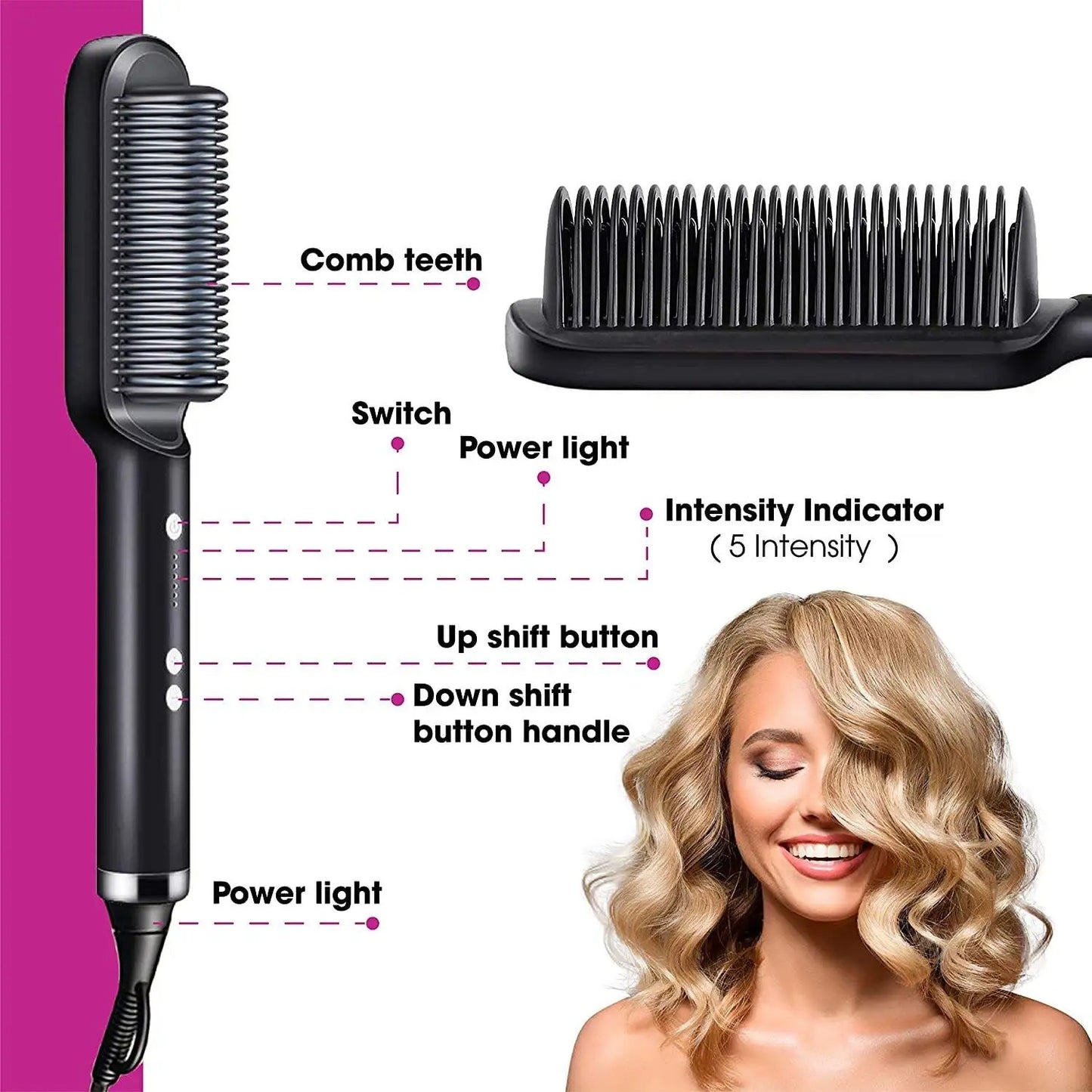 Smoothease Styler - hair straightener with ceramic brush for fast & healthy styling