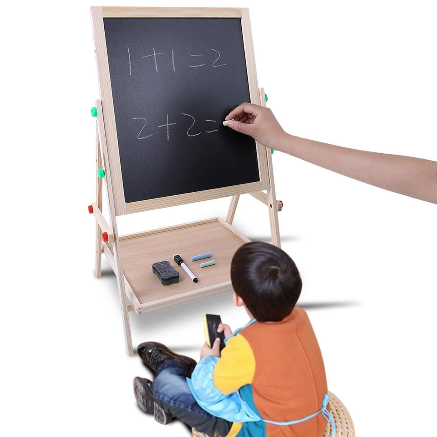 SketchStar Duo – Caballete creativo para niños con pizarra y tablero blanco