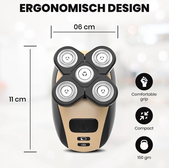 5-in-1 Rasierer Herren - Ergonomischer Rasierapparat mit Rasierklingen für Glatte Rasur-4