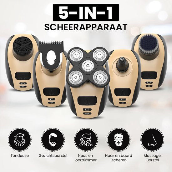 5-in-1 Rasierer Herren - Ergonomischer Rasierapparat mit Rasierklingen für Glatte Rasur-2