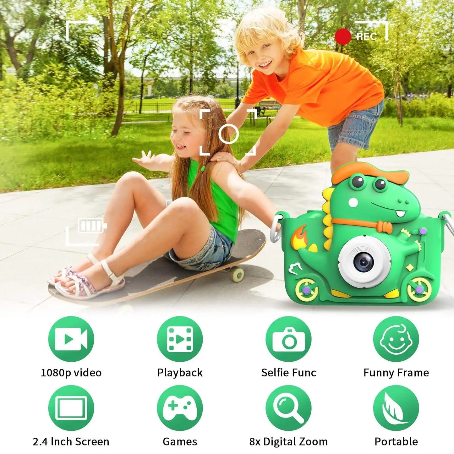 PhotoDino – Cámara de dinosaurio para niños con 1080p HD