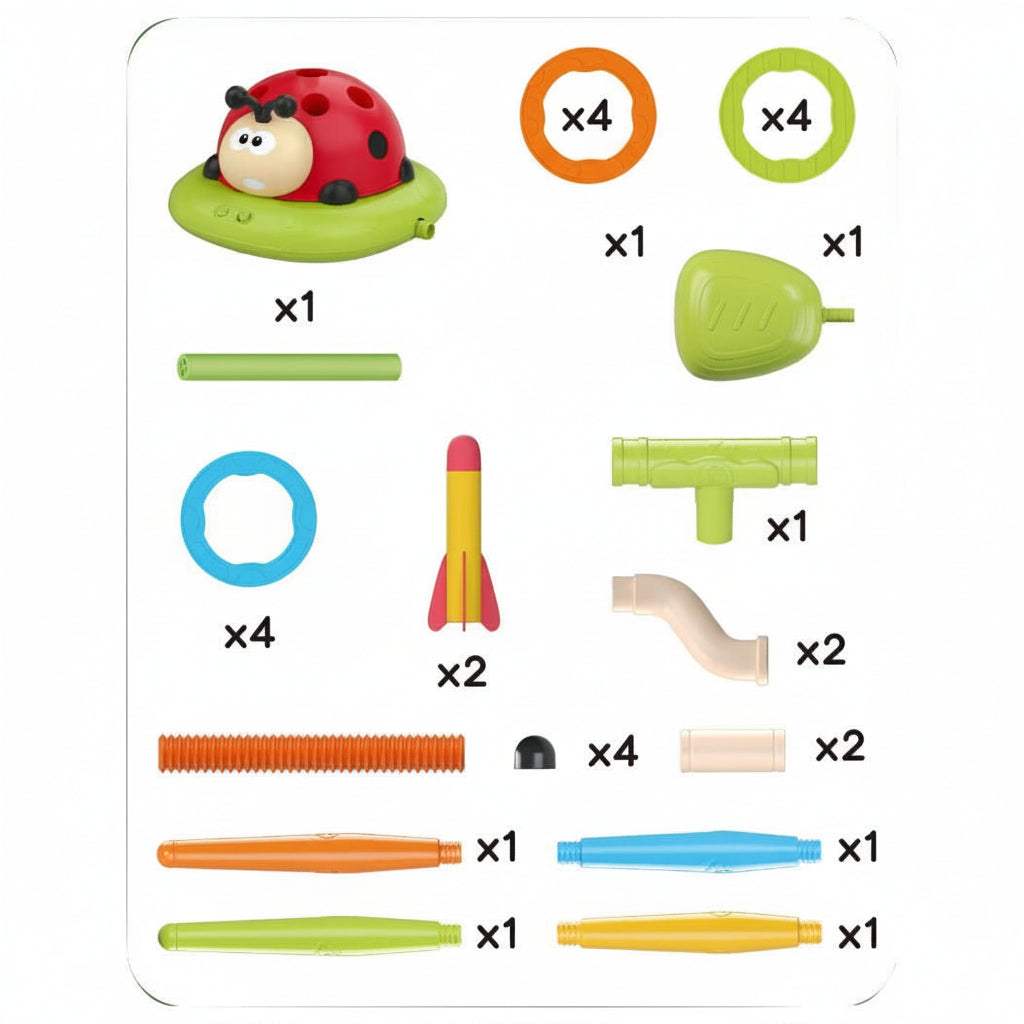 PLAYMAX – 3-in-1 Activity Set for Kids with Jump Rope, Ring Toss and Pedal Rocket