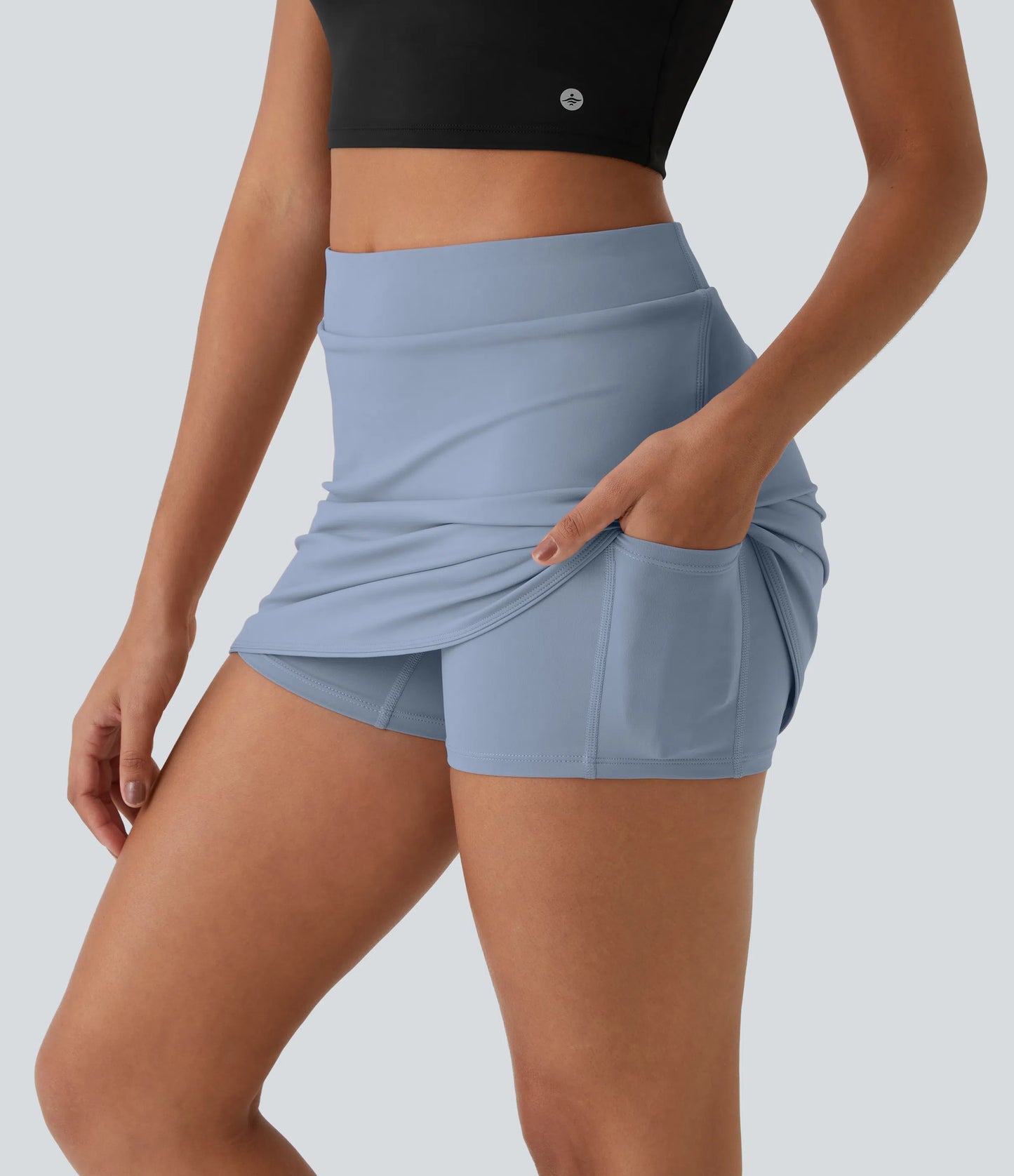 CLARITY - 2-in-1 micro golf skirt with concealed pockets & flat high-waist waistband