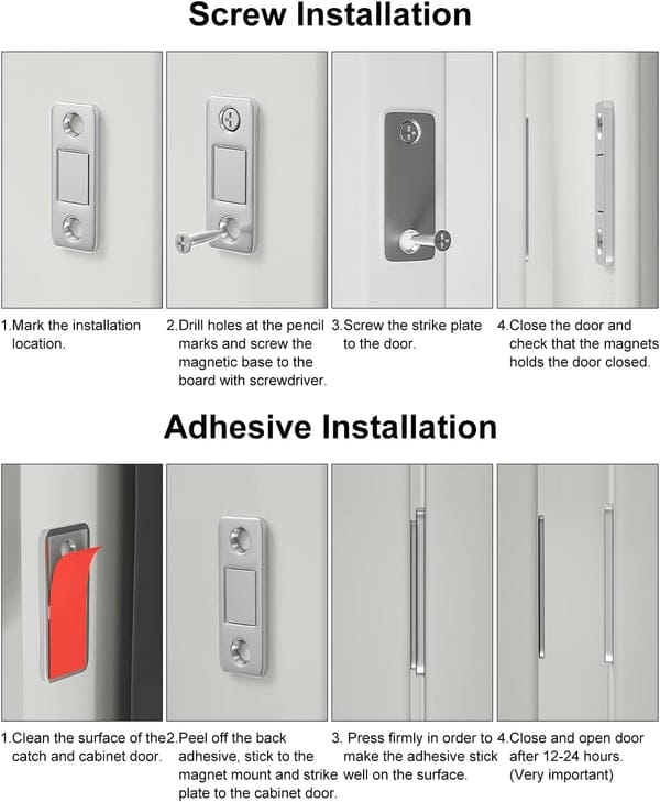 LATCHNSHUT - Magnetic door catcher for quiet closing without drilling