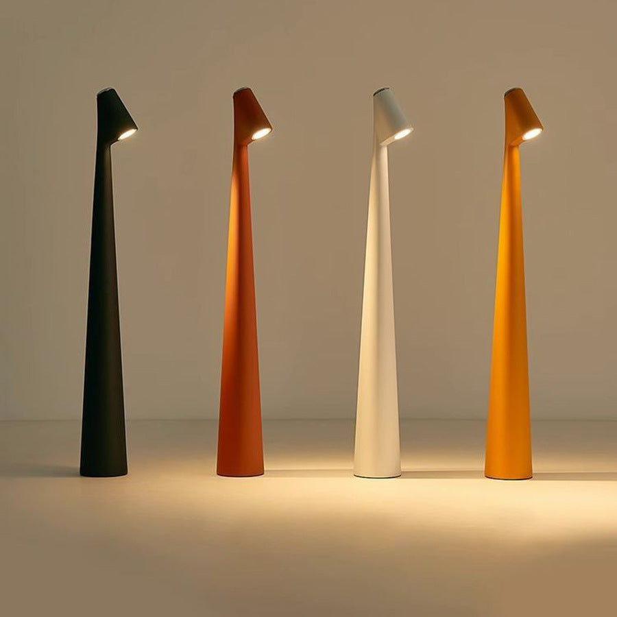 Kabellose Tischlampe Schwarz LED Größe M Metall und Glas-5