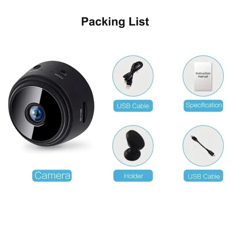 MINICAM 1080P - Compact security camera with night vision & app control