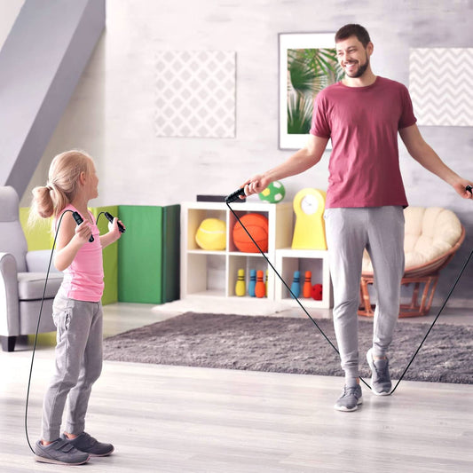 Flexijump - Verstellbares Springseil für Fitness und Sport, Tangle-frei, Schwarz-6