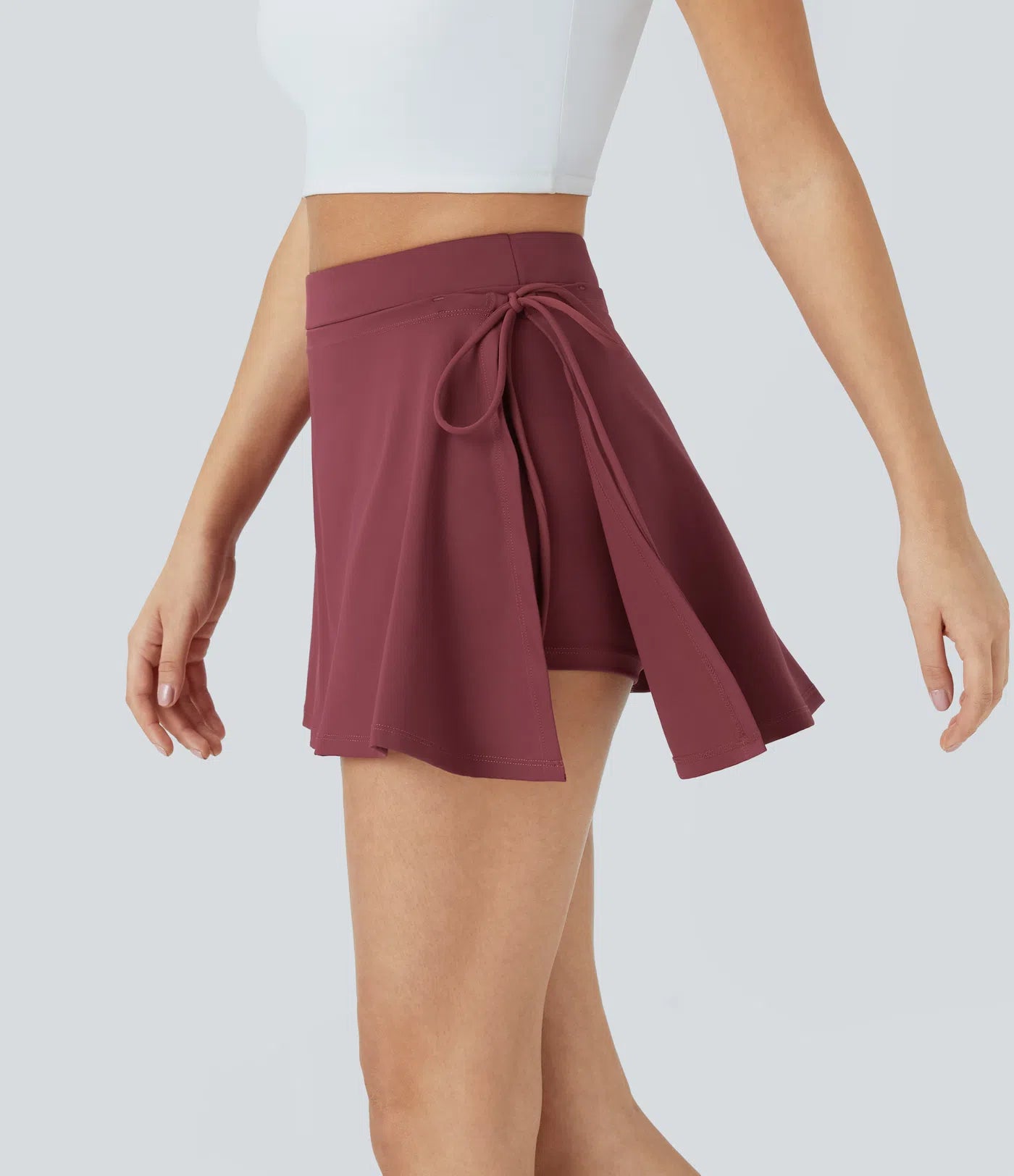 Softlyzero CoolTouch Skirt - Airy 2-in-1 mini skirt with pockets & tie belt