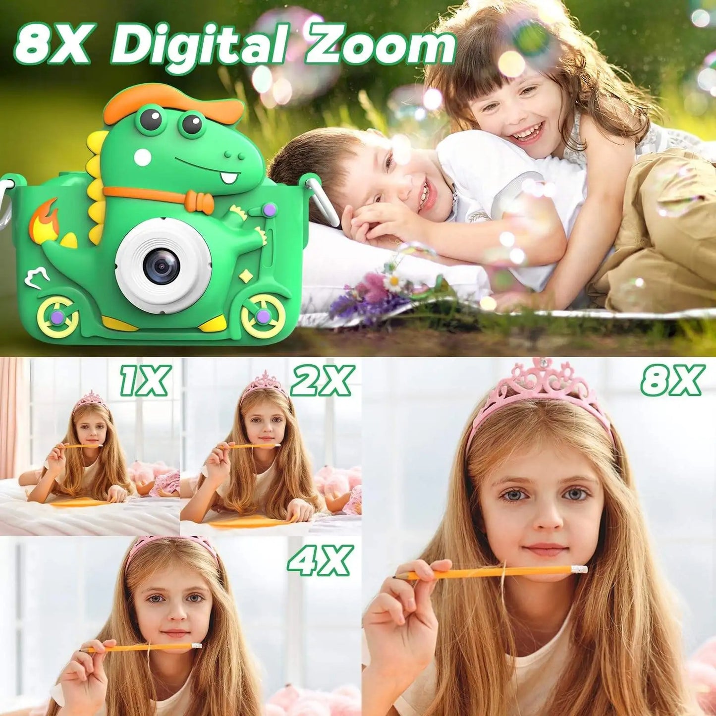 PhotoDino – Cámara de dinosaurio para niños con 1080p HD
