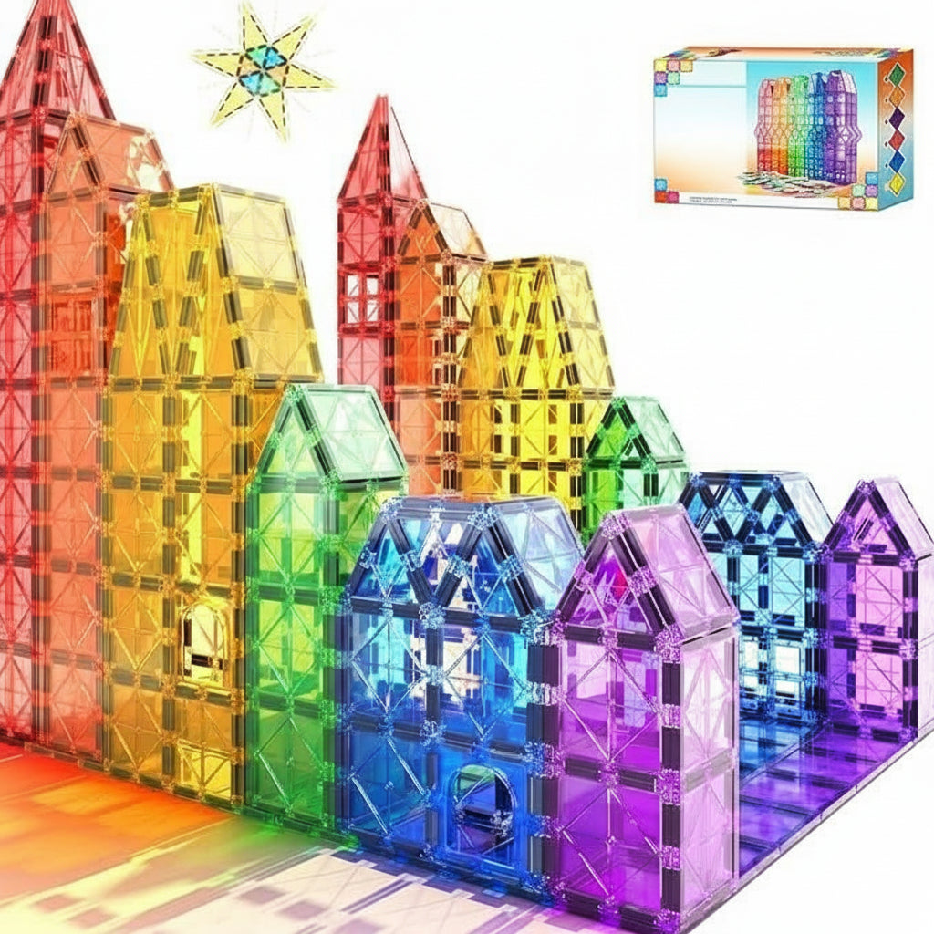 Montessori Magnetic Tiles - Entdecken Sie den endlosen Gebäudespaß-2