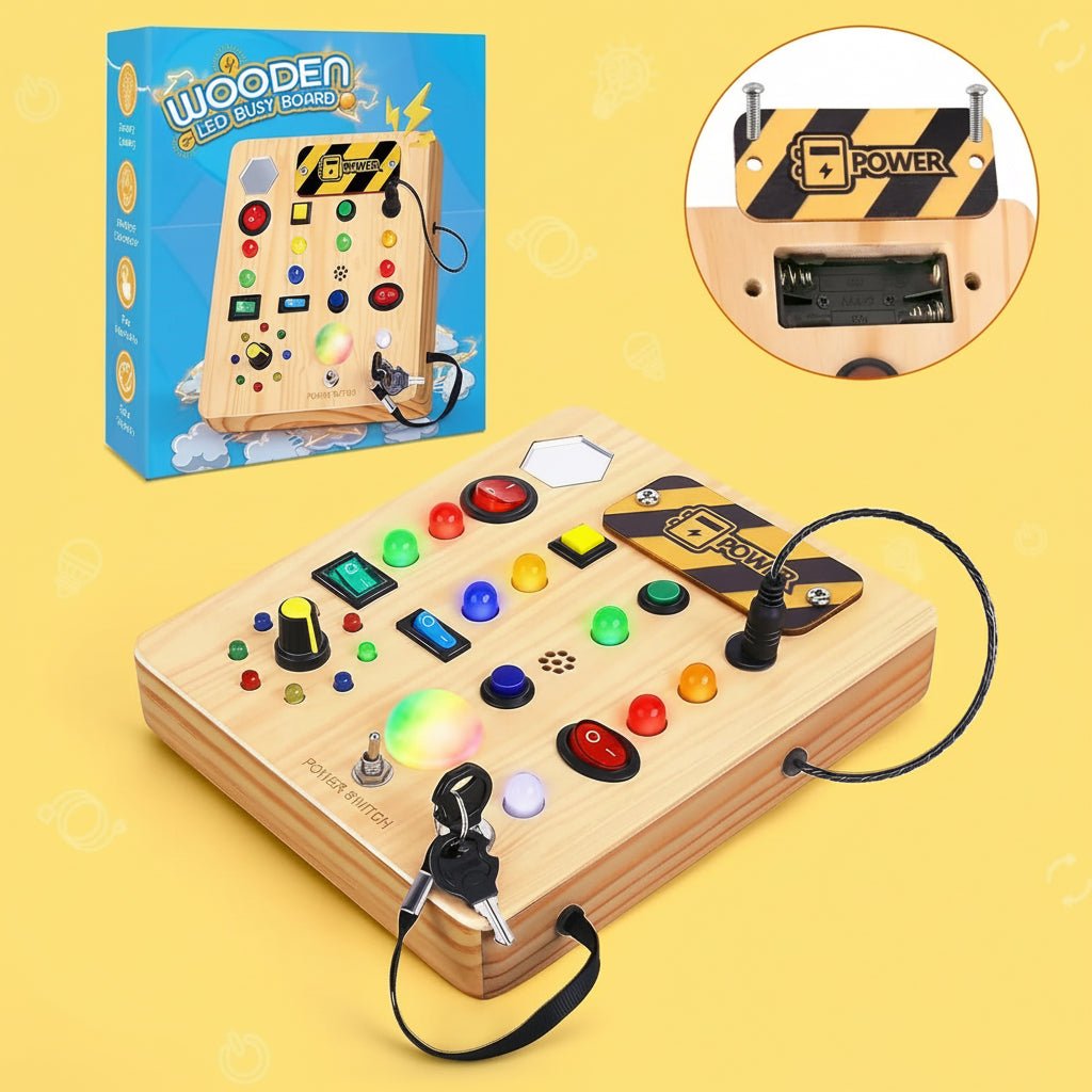 FUNTUNE – Montessori Busy Board with Music & LED Lights