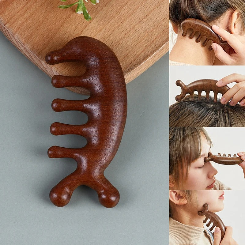 Calmcomb - Luxury Sandalwood Massage Comb | Antistatic & ideal for hair care & scalp massage
