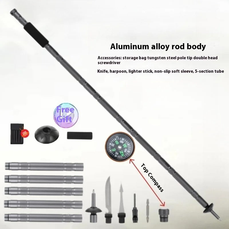 SURVIVAL TREKKER - Tactical hiking pole with multi-tool function for outdoor & emergencies
