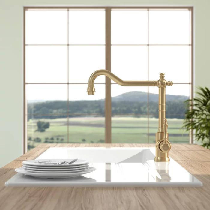 Grifo de cocina Avia 2.0 Gold de Villeroy & Boch – Nostálgico y brillante para cada cocina