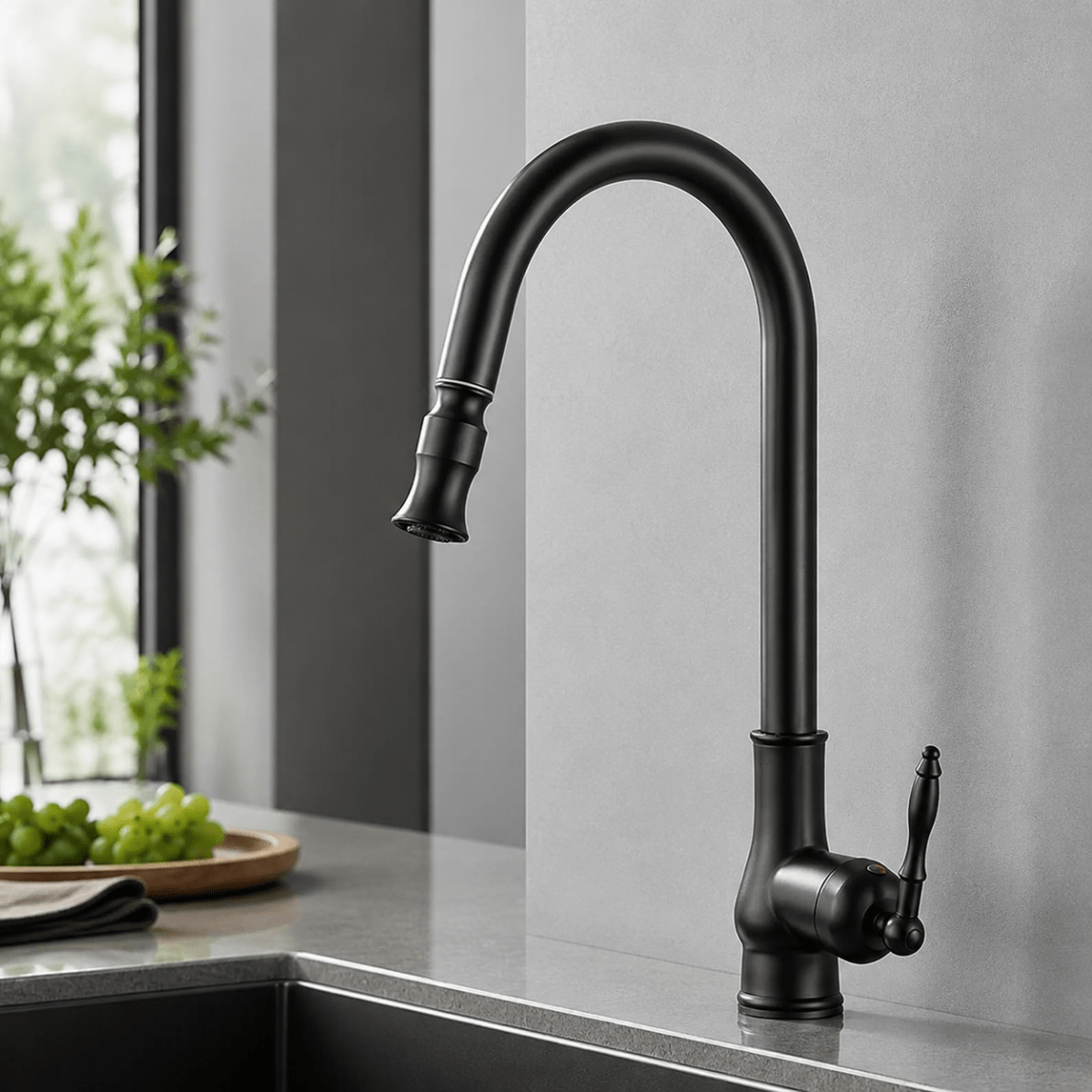 VINTASPOUT - Antique Bronze Kitchen Faucet with Pull-Out Function for Flexible Sink Work