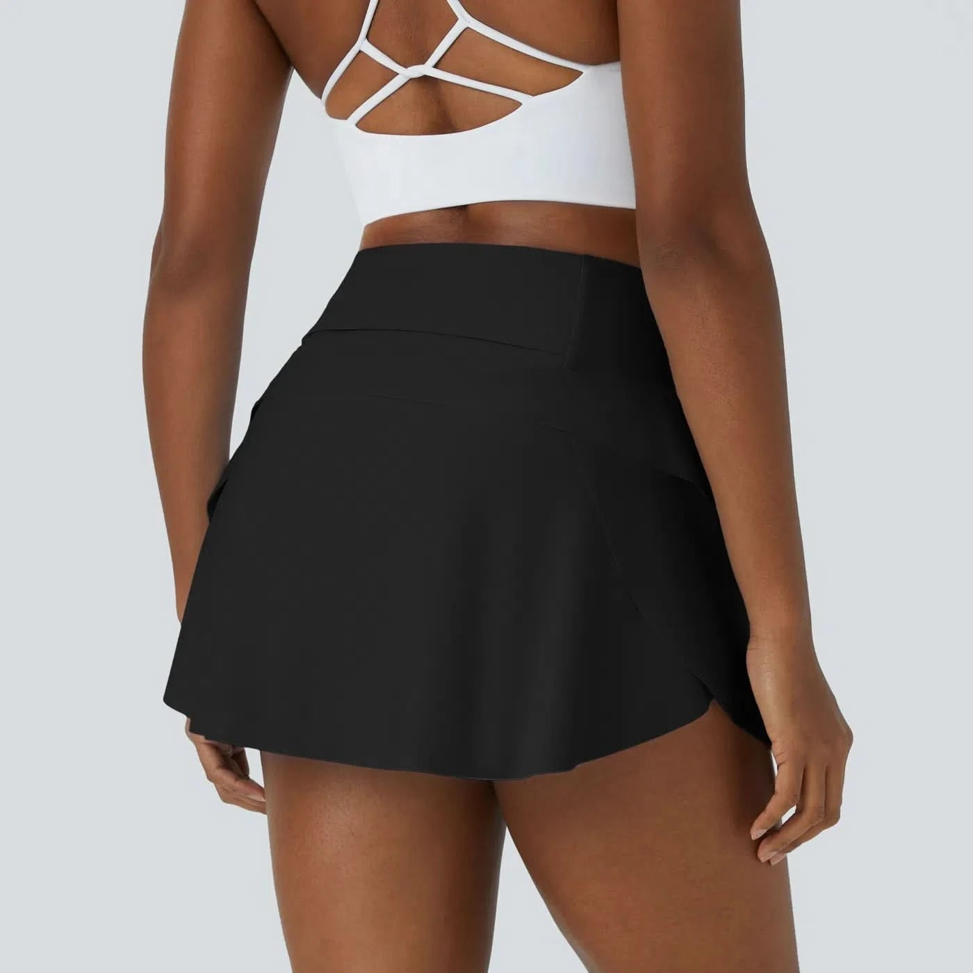 DANCEFLOW - Gonna da ballo 2 in 1 con pantaloncini integrati e tasca posteriore nascosta